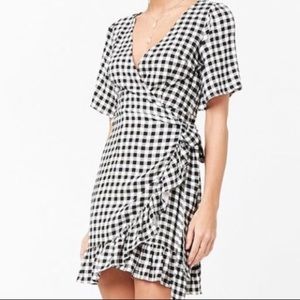 Forever 21 gingham wrap dress